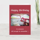 Happy Birthday Over the Hill Red Car Kaart (Voorkant)