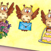Happy Birthday Owls van Nicole Janes Kaart