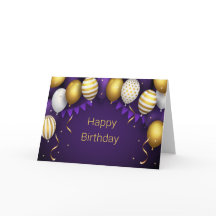 Happy Birthday - Paars/Gold personaliseren