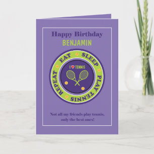 Happy Birthday, paarse 🎾 Tennis Birthday 🎉 Card Kaart