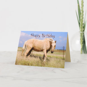 Happy Birthday Palomino Horse Kaart