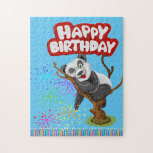 Happy Birthday Panda Beer Candles Legpuzzel