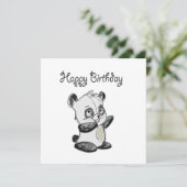 Happy Birthday panda-kaart Feestdagenkaart (Staand voorkant)