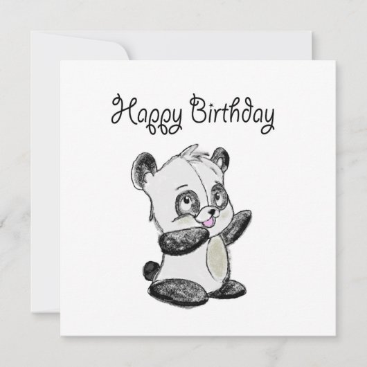 Happy Birthday panda-kaart Feestdagenkaart (Voorkant)
