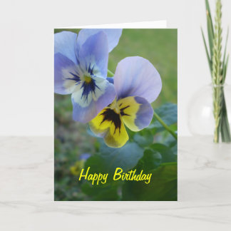Happy Birthday Pansies Kaart