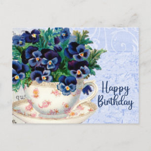 Happy Birthday  Pansy Flowers Briefkaart