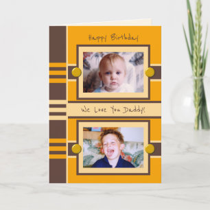 Happy Birthday Papa bruin oranje fotogroet Kaart
