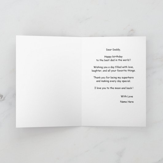 HAPPY BIRTHDAY PAPA KAART AANGEPASTE FOTO EN TEKST (Binnen)