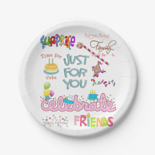 Happy Birthday Paper Borden Friends Family Papieren Bordje