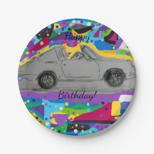 Happy Birthday Paper-Borden Papieren Bordje