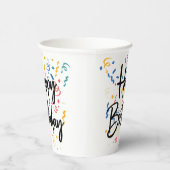 Happy Birthday Papieren Bekers (Rechts)