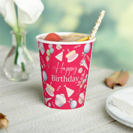 Happy Birthday Papieren Bekers