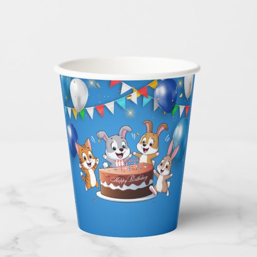 Happy Birthday Papieren Bekers (Voorkant)