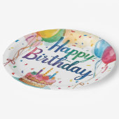 Happy Birthday Papieren Bordje (Gekanteld)