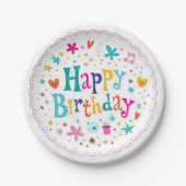 Happy Birthday Papieren Bordje (Voorkant)