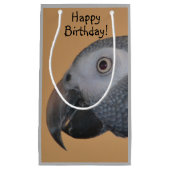 Happy Birthday Parrot Gift Bag Klein Cadeauzakje (Voorkant)