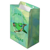 Happy Birthday parrot Medium Cadeauzakje (Achterkant Gekanteld)