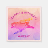 Happy Birthday parrot Napkins Servet (Voorkant)