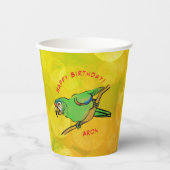 Happy Birthday parrot Papieren Bekers (Voorkant)