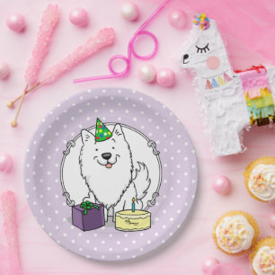 Happy Birthday Party American Eskimo Dog Eskie Papieren Bordje
