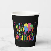 Happy Birthday Party-ballonnen Papieren Bekers (Voorkant)