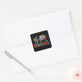 Happy Birthday Party-ballonnen Vierkante Sticker (Envelop)