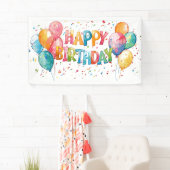 Happy Birthday Party Balloons Spandoek (Insitu)