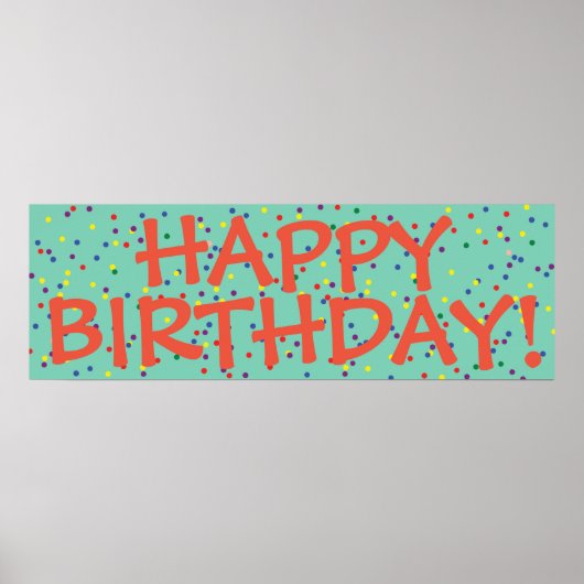 Happy Birthday party banner poster (Voorkant)