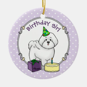 Happy Birthday Party Bichon Frise Dog - Cute Keramisch Ornament