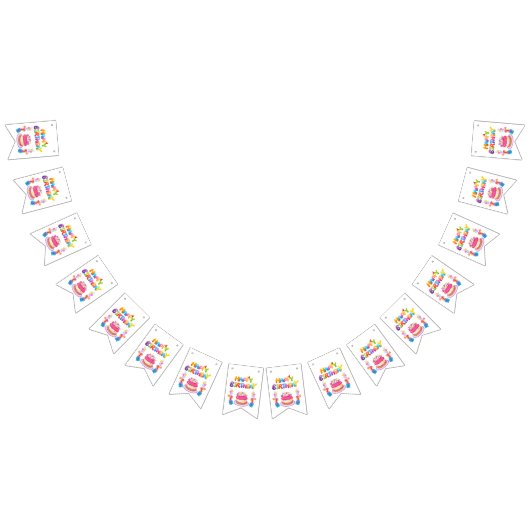 Happy Birthday Party Confetti Bunting Banner (Alle)