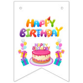 Happy Birthday Party Confetti Bunting Banner (Derde vlag)