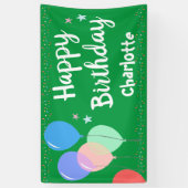 Happy Birthday Party Girly Green Spandoek (Verticaal)