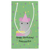 Happy Birthday Party Mouse Klein Cadeauzakje (Achterkant)