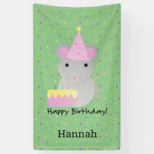 Happy Birthday Party Mouse Spandoek