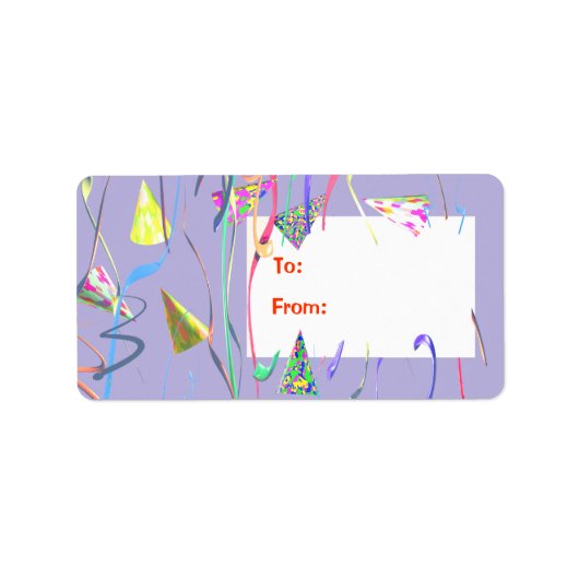 Happy Birthday Party Petten Cadeau Label (Voorkant)
