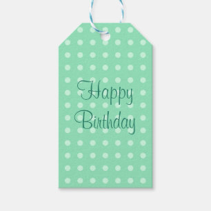 Happy Birthday Party Text Sjabloon Rustic Polka Cadeaulabel