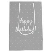 Happy Birthday Pastel Dot Pattern Gift Bag Medium Cadeauzakje (Achterkant)