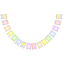 Happy Birthday Pastel Rainbow BUNTING FLAGS