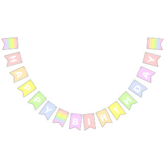 Happy Birthday Pastel Rainbow BUNTING FLAGS Vlaggetjes