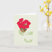 Happy Birthday-pastor Kaart (Gele Bloem)