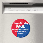 Happy Birthday PAUL rode/blauwe magneet (Insitu (Vaatwasser))