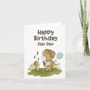 Happy Birthday Paw Paw - Pet Lover - Pet Birthday Kaart