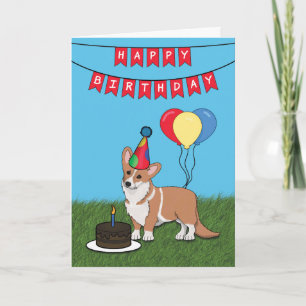 Happy Birthday Pembroke Welsh Corgi Dog Kaart
