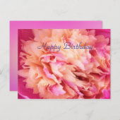 Happy Birthday Peony Briefkaart (Voorkant / Achterkant)