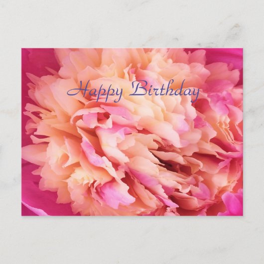 Happy Birthday Peony Briefkaart (Voorkant)