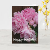 Happy Birthday Peony Kaart (Gele Bloem)