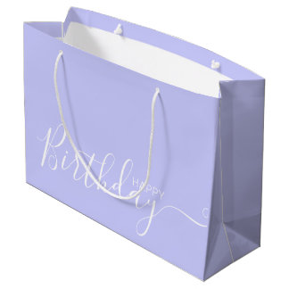 Happy Birthday Periwinkle White Elegant  Groot Cadeauzakje