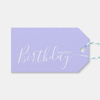 Happy Birthday Periwinkle White Modern Cadeaulabel