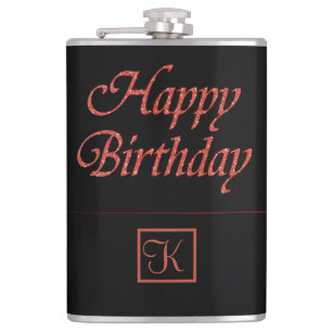Happy Birthday personaliseer Monogram Gift for Men Heupfles