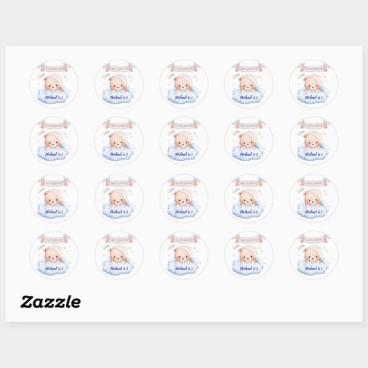 Happy Birthday Personalized Sticker (Feuille)